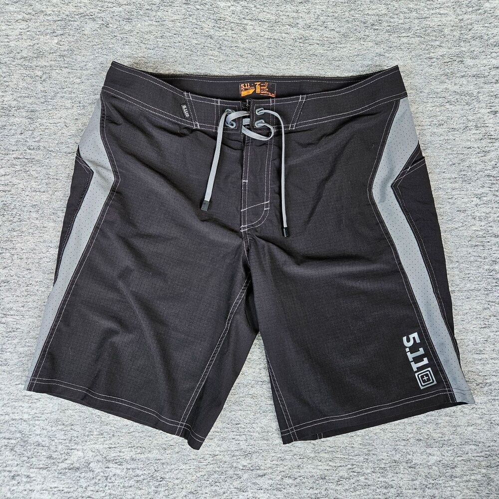 5.11 Tactical Board Short Men's Size 36 Black Lace Up Swim Surf Beach Outdoors
